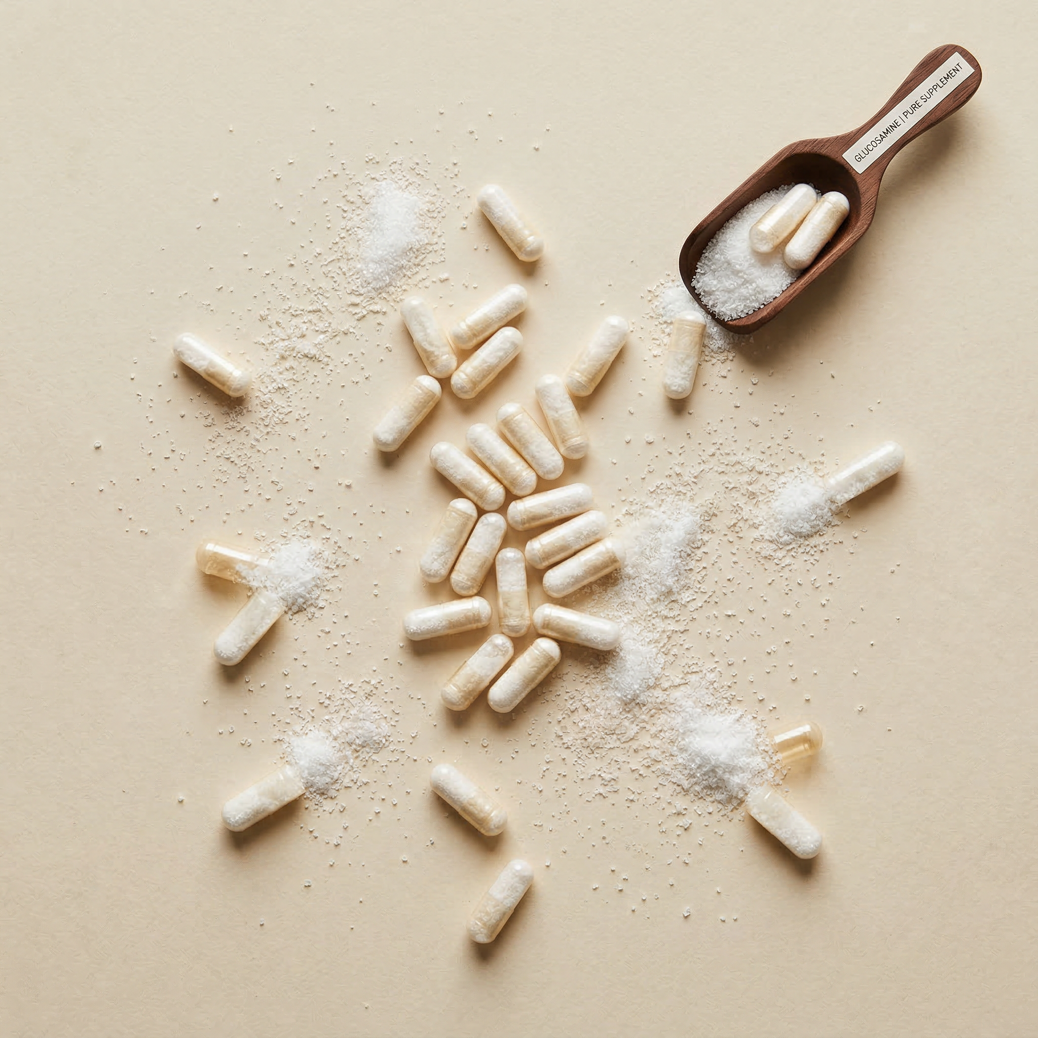 Glucosamine supplement capsules and powder